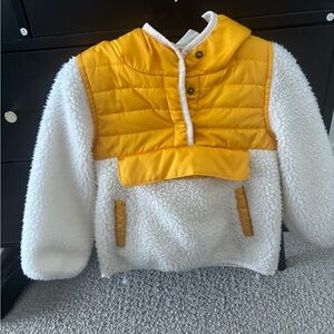 London Fog Yellow and White sherpa fleece pullover Jacket (2t)